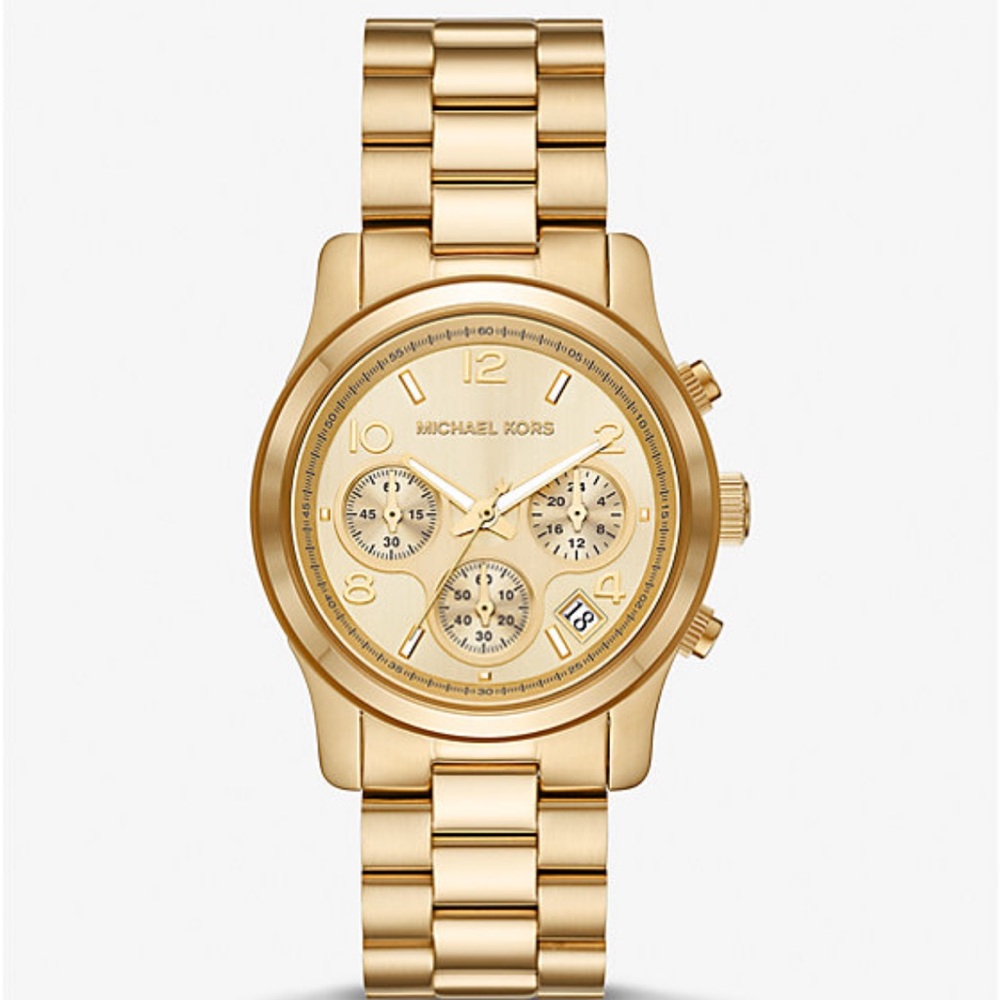 Michael Kors Runway Gold Tone Watch.